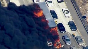 Cars Catch Fire After California Wildfire Jumps Freeway