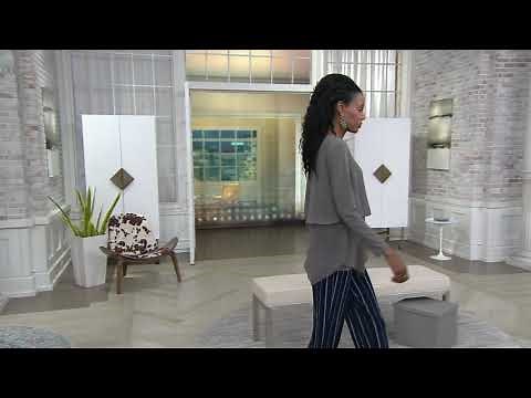 Susan Graver Liquid Knit Top with Tiered Chiffon Overlay on QVC