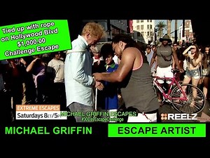 Escape Artist Tied Up With Rope On Hollywood Blvd - $1,000.00 Challenge