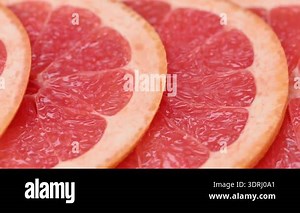 A video of close-up grapefruit slices