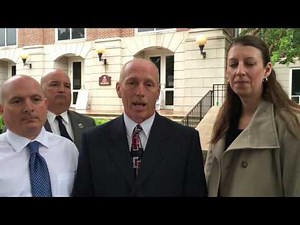 Police officer Mark Rowe discusses his case outside Virginia Beach Circuit Court
