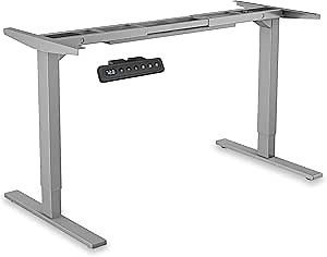 Electric Height Adjustable Standing Desk Frame, Dual Motor Sit to Stand Desk Frame for 48 to 70.9 inch Desk Top, Stand Up Desk Frame for Home and Office (Grey Frame Only)