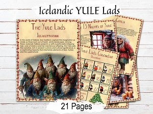 Icelandic Yule Lads Collection: Nordic Christmas Folklore, Advent Calendar (digital Download, 21 Pgs) - Etsy