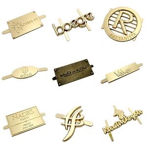 [Hot Item] Bag Accessories Brand Name Engraved Custom Metal Logo Plate for Handbags