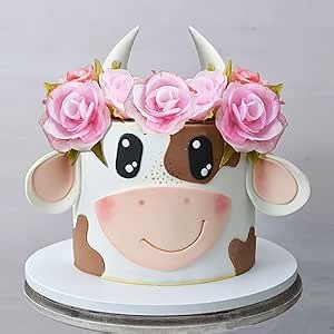 Cow Cake Decorations Farm Cake Topper Cow Cake Topper for Girl Baby Shower Cow Farm Animals Theme Birthday Party Supplies