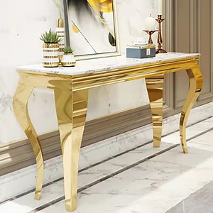 [Hot Item] Gold Counter High Table Table Column Hotel Console Table Side Wall Table