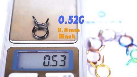 9.8mm Titanium Alloy Double Line Hose Tube Spring Clips Fuel Line Hose Clamps Ti Sealing Pipe Clips Pack of 10 (Black)