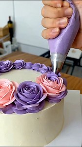 137K views · 939 reactions | Pink & Purple cream rose border decoration!  #cake #cakedecorating #fblifestyle #beautiful #reels | Dreamy Desserts | Facebook