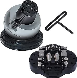 5" Ball Vise Engraving Setting Tool Full Pins Set Rubber Base for Engraving Block Jewelry 34 pc Attachment Standard Block Diamonds Engraving Setting DIY Tool Full Set