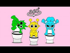 360° VR Sprunki Toilet Postures Poop Animation