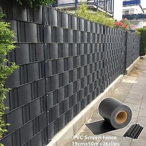 [Hot Item] 450GSM 19cm*50m with 26clips Privacy PVC Strip Screen Fence