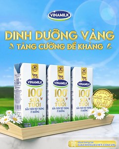 20K views · 6.7K reactions | Thử ngay sản phẩm Vinamilk 100% Sữa tươi cao cấp mới để cảm nhận hương vị sữa tươi thơm ngon, thuần khiết & tăng cường sức đề kháng với Vitamin A, D3, Selen & Canxi bạn nhé! Link mua hàng liền tay: https://giacmosuaviet.com.vn/products/sua-tuoi-tiet-trung-vinamilk-100-it-duong-180ml | Vinamilk - Shop & More | Facebook