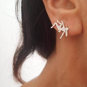 Silver Climbing Earrings, Climbing Climber Earrings, Gift for Climber Girls - Etsy Canada