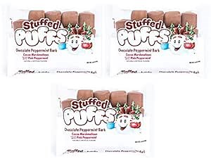Amazon.com : Stuffed Puffs – Chocolate Peppermint Bark 3 Pack, Chocolate Filled Marshmallows with Stuffed with Peppermint, Perfect for Hot Cocoa, 3 Bags (8.6oz each) : Grocery & Gourmet Food