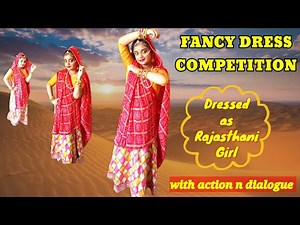 Fancy dress Competition | Dressed as Rajasthani Girl with dialogue n actions | Crazy Crafty Sisters