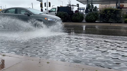 Storm Soaks Santa Maria: Safety Officials Warn Drivers to Slow Down in Wet Conditions