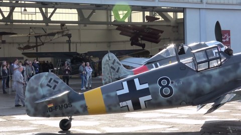 Watch this Fw 190 face a Griffon Spitfire - "Old rivals meet again"