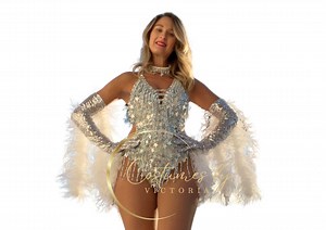 Dazzling Silver Star Sequin Showgirl Leotard for Dance Costume, Bachelorette Parties, Burlesque Performances and Festival Outfit - Etsy UK