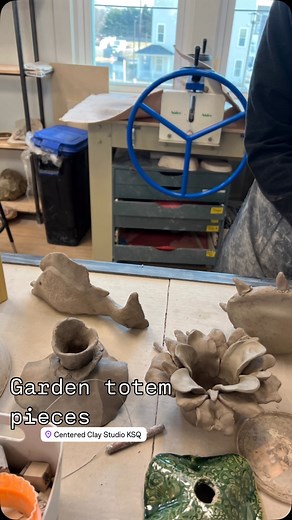 Stack up some creativity! 🌿✨ Our handmade garden totem poles add a touch of whimsy to any outdoor space. What would you put on yours?#kennettsquarepa #chestercountypa #potterystudio #garden | Centered Clay Studio KSQ