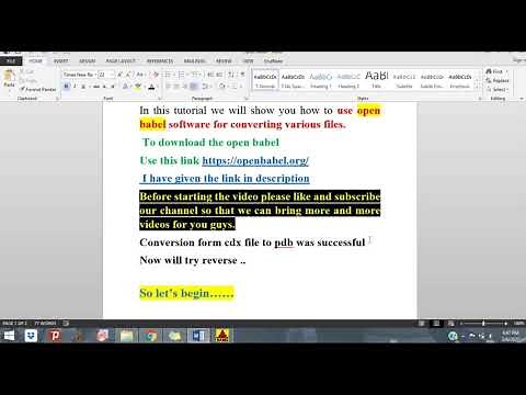 Open babel File conversion tutorial