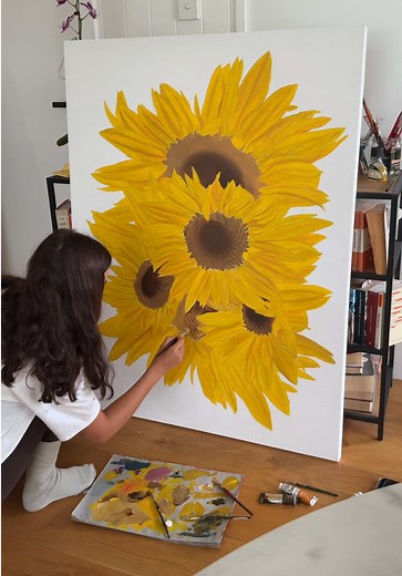 Progress on Fave Sunflower Oil Painting