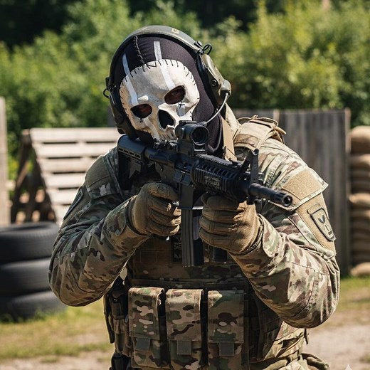 Full Ghost Skull Mask — Operator-style Full Face Cosplay & Airsoft Prop, Hard Plastic - Etsy