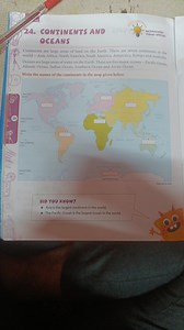 Question: Write the names of the continents in the map given be... | Filo