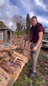 petit conseil pour que votre bois de chauffage soit bien sec pensez à bien enlever les écorces de vos morceaux de sapin ou de cyprès ou de pin #bois #boisdechauffage #bucheron #jardin #exterieur force muscle conseils Lancer | Swan Ronco