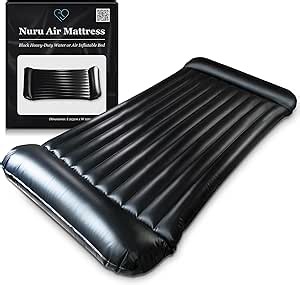 EROTICGEL Inflatable Nuru Massage Air Mattress | Black Durable PVC Waterproof | 91'' x 49'' x 6'' | Protection Against Oil, Water-Based, and Silicone-Based Products