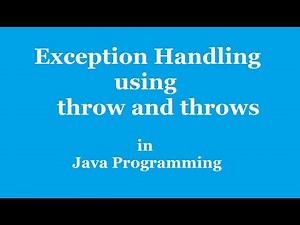 Throw and Throws Keyword in java with Example | Exception Handling Java Programming