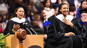IN PHOTOS: WNBA legend Maya Moore returns to UConn as commencement speaker during the weekend ceremony