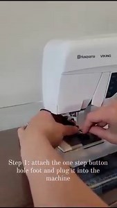 Looking for an easy way to sew your next buttonhole? HUSQVARNA® VIKING® Ambassador Ashlee of Crinkly Quilts has a tip: Use the Sensor One-Step Buttonhole Foot! She says: "Making button holes is a piece of cake with the HUSQVARNA® VIKING® One-Step Buttonhole Foot. Well maybe I used 4 steps, but attaching/setting up the button hole foot and pressing down on the foot pedal don't really count. So yeah. It's one step. Easy peasy." | Husqvarna Viking North America