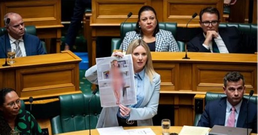 New Zealand MP Laura McClure displays deepfake AI nude image of herself in Parliament to urge legal reform