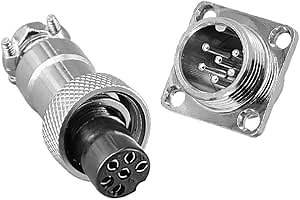 12mm Metal Square Flange Mount GX12 6-Pin Connector Male and Female Plug Socket