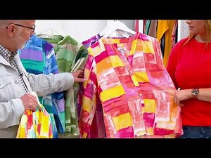 Denim & Co. Printed Y-Neck Button Front Blouse on QVC