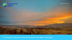 Stunning 🌄 Clouds from “an active day of thunderstorms” created a colorful sunset over Reno on Monday, September 18, footage shows. Storms had rolled through the area earlier in the day, with the National Weather Service warning Washoe County of 50 mph winds and up to pea-sized hail. The NWS said this timelapse footage was taken from its location in Reno. #Sunset #Nature #Beauty #Reno | Environmental Defense Fund