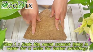 ZeeDix 4Pcs 10Inch Coconut Liners Coco Coir Hanging Basket Liners 100% Natural Coco Fiber Liners Round Coco Liners for Planters Flowers Vegetables