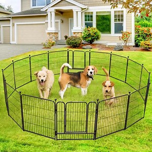 [Hot Item] Outdoor Pet Barrier Portable Backyard Dog Fencing Metal Puppy Fence Chain Link Dog Fence