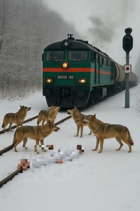 1M views · 4.9K reactions | O haită de lupi stătea nemișcată pe șine,...