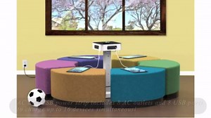 Offex Mobile AC and USB Charging Tower - White, Charge up to 16 Devices