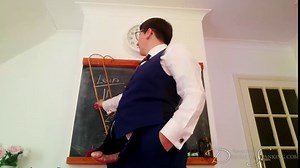 Disciplined Like a Boy - Headmaster Blake disciplines with cane in one hand and cock in the other