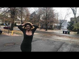 Ashley Kemp Crossdresser tight dress showing major curves and cleavage