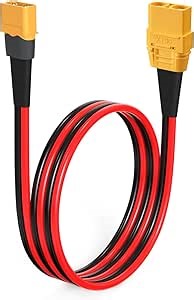 XT60 to XT90 Adapter Cable 10AWG XT60 Male to XT90 Female Connector Cable for RC Lipo Battery Drone(2FT)