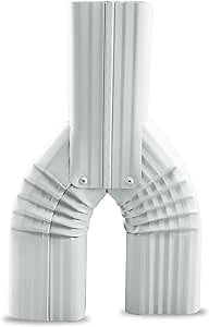 Gutter Downspout Adapter Y Diverter 2x3 Downspout Diverter for Rain Barrel Y Downspout Diverter Downspout Y Connector White