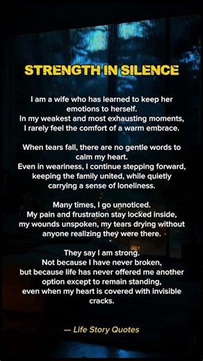 Strength in Silence – The Untold Story of a Strong Wife | Emotional Life Quotes