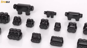 STARELO 6PCS 2 Port Insulated Wire Connector, Inline Splice, Multi Tap Connector for Copper & Aluminum Wires, Slotted Hex, Vinyl Coated, Pre-Filled with Inhibitor (2-14AWG, 2/0-6AWG, 250MCM-6AWG)