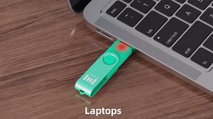MOSDART 32GB USB2.0 Flash Drive, with Keychain Loop, Swivel Design with LED Light, FAT32 Memory Stick for Computers, System Backup, Data Storage, Green and Blue (Pack of 2)