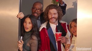 Go behind-the-scenes of our rowdy cover shoot with Office Christmas Party stars Jennifer Aniston, Olivia Munn, T.J. Miller and Courtney B. Vance! http://share.ew.com/d0fPZU8 🎄 | Entertainment Weekly