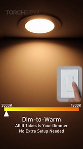 TORCHSTAR 6CCT 6 Inch LED Recessed Lighting Retrofit Downlight, 3000-1800K Dim to Warm, Aluminum Anti-Glare Deep Baffle Trim, 1200LM 15W, CRI90 Dimmable Remodel Can Lights, ETL&ES&FCC, Pack of 4