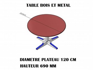 Table ronde ou rectangulaire avec piètement métal central de style industriel Meuble industriel Plan de fabrication d'une table original DIY - Etsy France